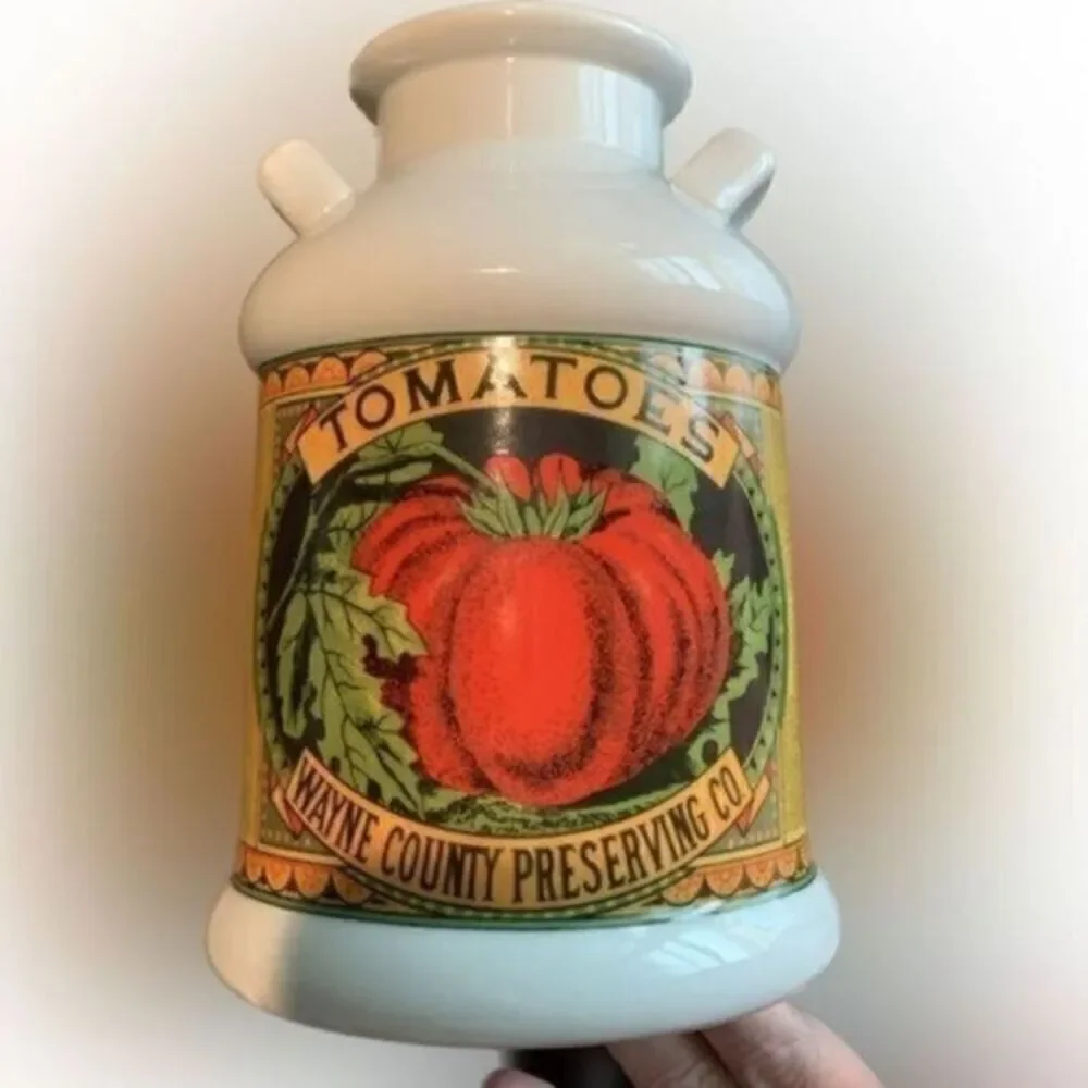 Vintage - MANN 1981 - Tomatoes Wayne County Preserve Tomato Mill Jug